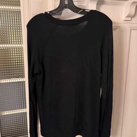Athleta Criss Cross Long Sleeve Black Pullover Sweatshirt Top S - Picture 3 of 9